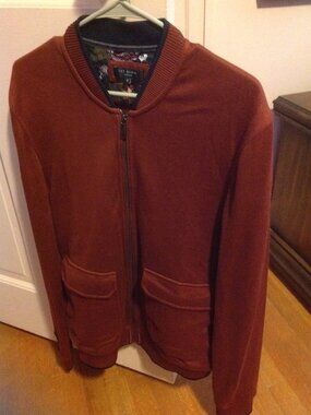 Ted Baker Men's X-Large (5) Burgundy Bomber Jacket - Never Worn